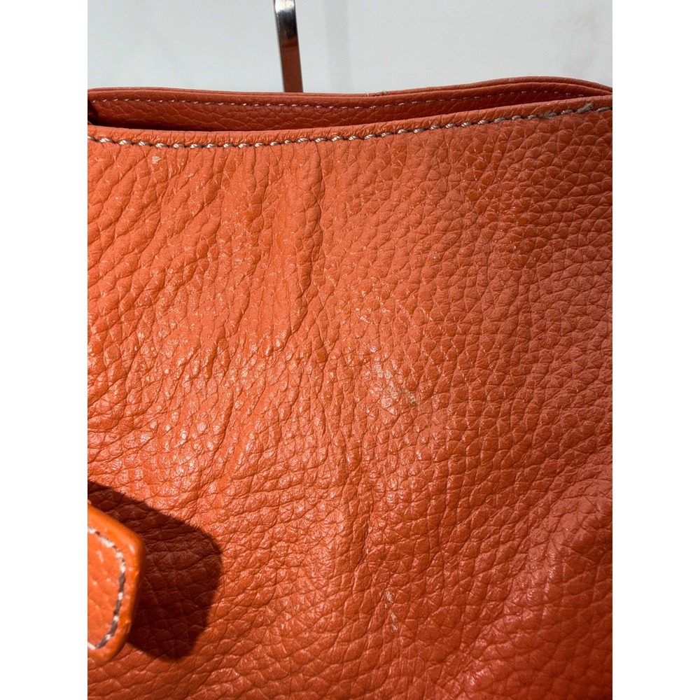 Maxx New York Burnt Orange Pebbled Leather Shoulder Bag Hobo Front Pocket NWT - Picture 3 of 12